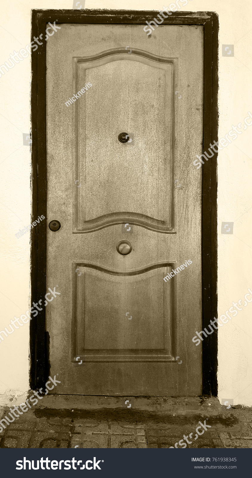 Decorative Metal Front Door Made Look Stock Photo Edit Now 761938345