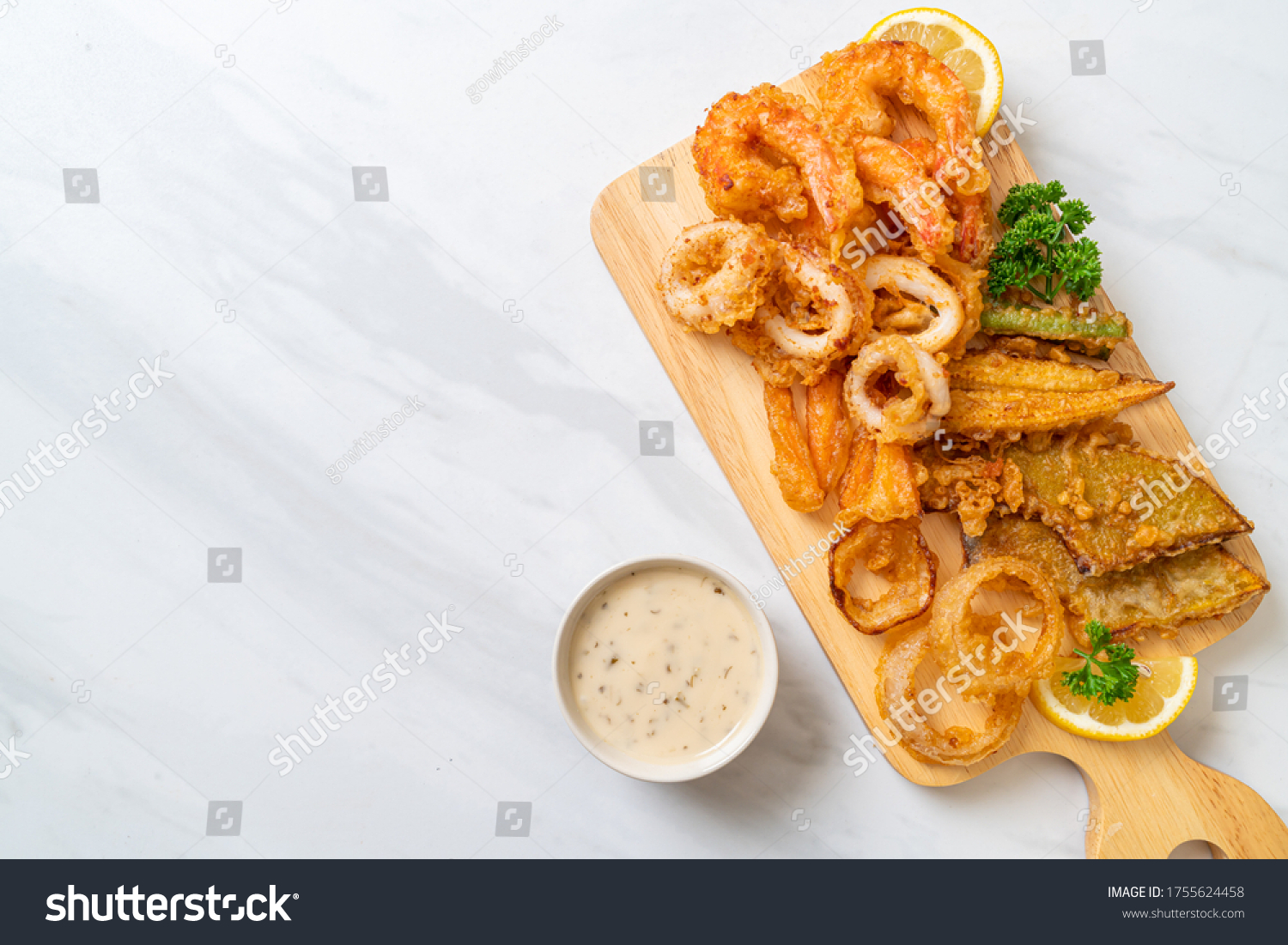 Deep Fried Seafood Shrimps Squid Mix Stock Photo 1755624458 | Shutterstock