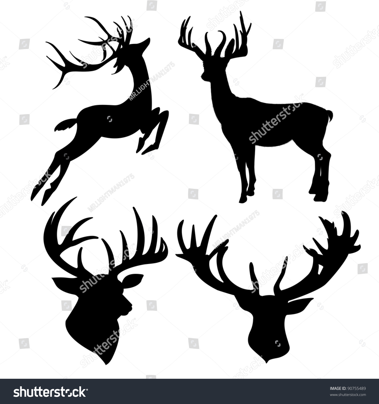 White Tailed Deer Silhouette