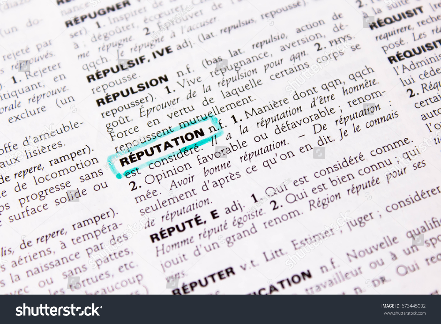 definition reputation dictionary stock photo (edit now) 673445002