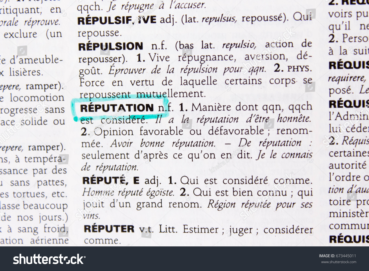 definition reputation dictionary stock photo (edit now) 673445011