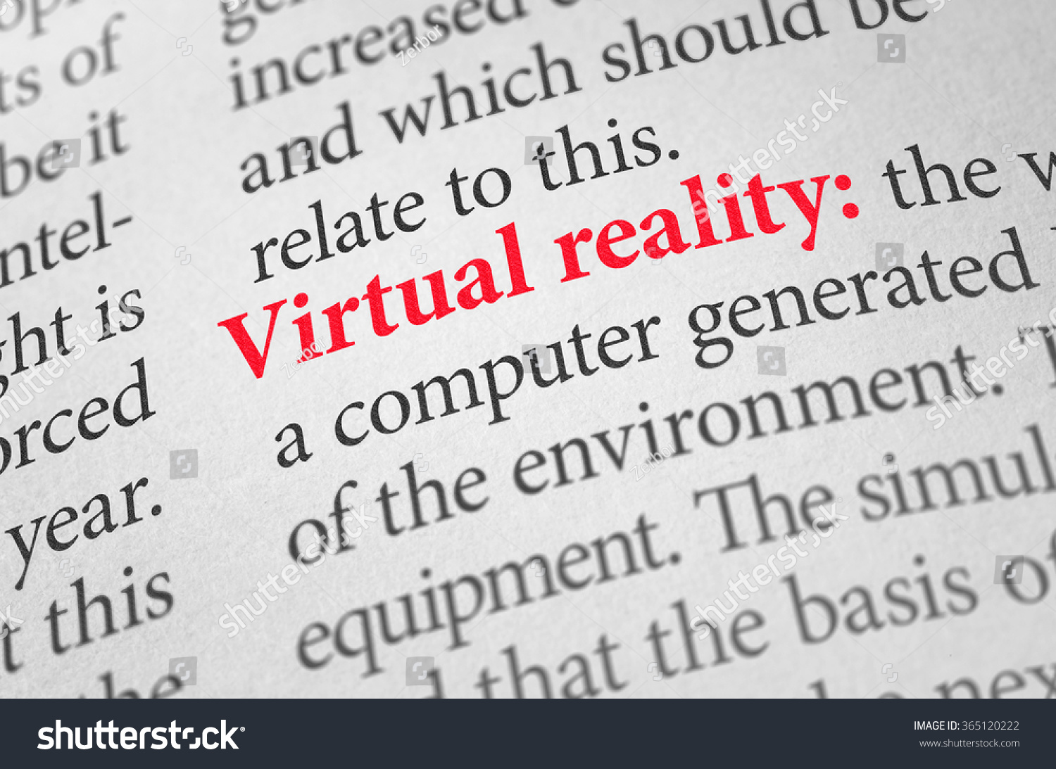 Definition Word Virtual Reality Dictionary Stock Photo 365120222