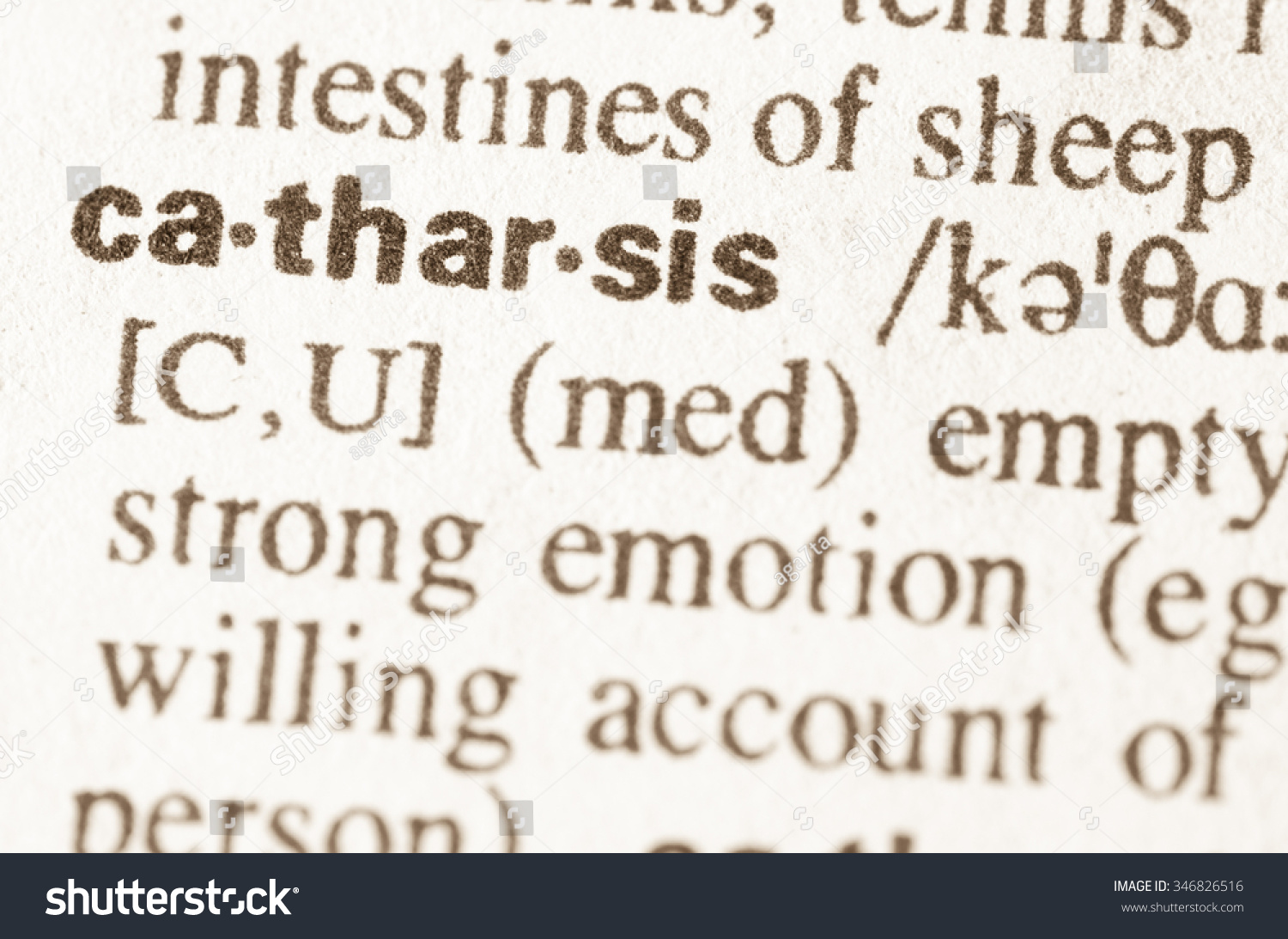 Definition Word Catharsis Dictionary Stock Photo Edit Now 346826516