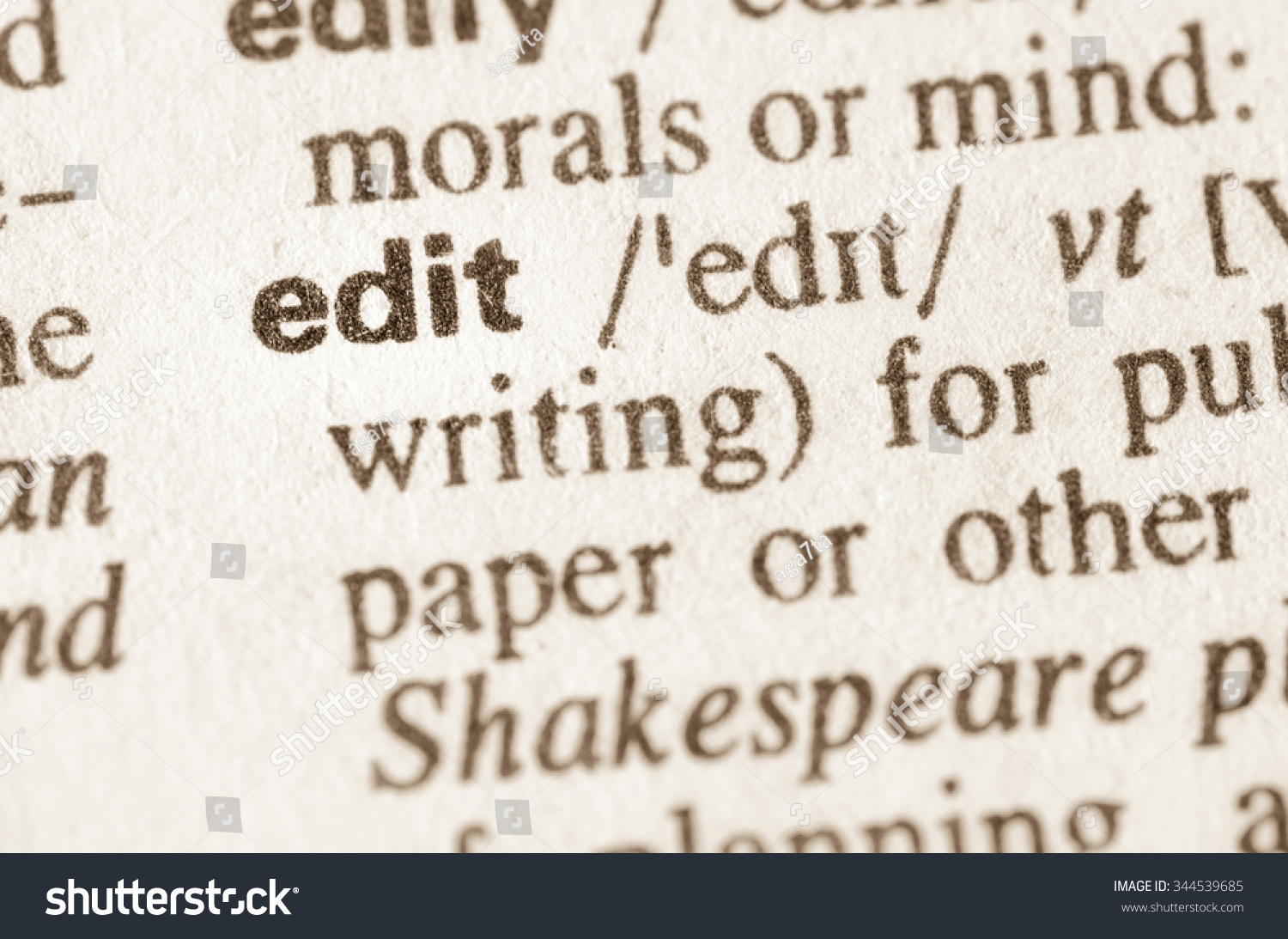 Definition Word Edit Dictionary Stock Photo 344539685 | Shutterstock