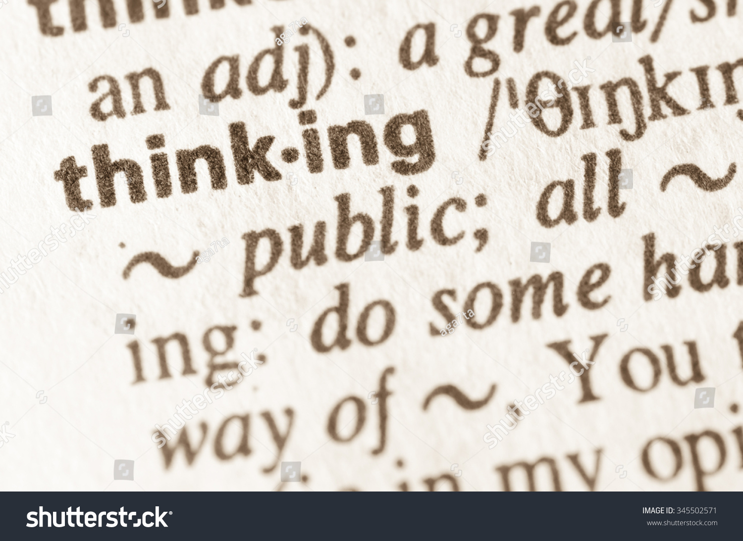 Definition Word Thinking Dictionary Stock Photo 345502571 | Shutterstock