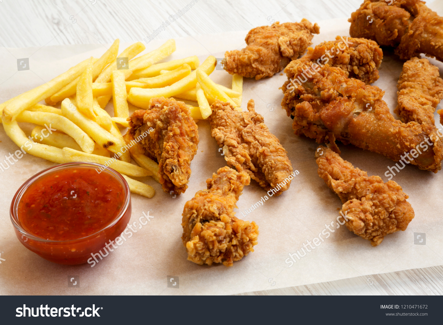 Delicious Fast Food Fried Chicken Legs Stock Photo (Edit Now) 1210471672