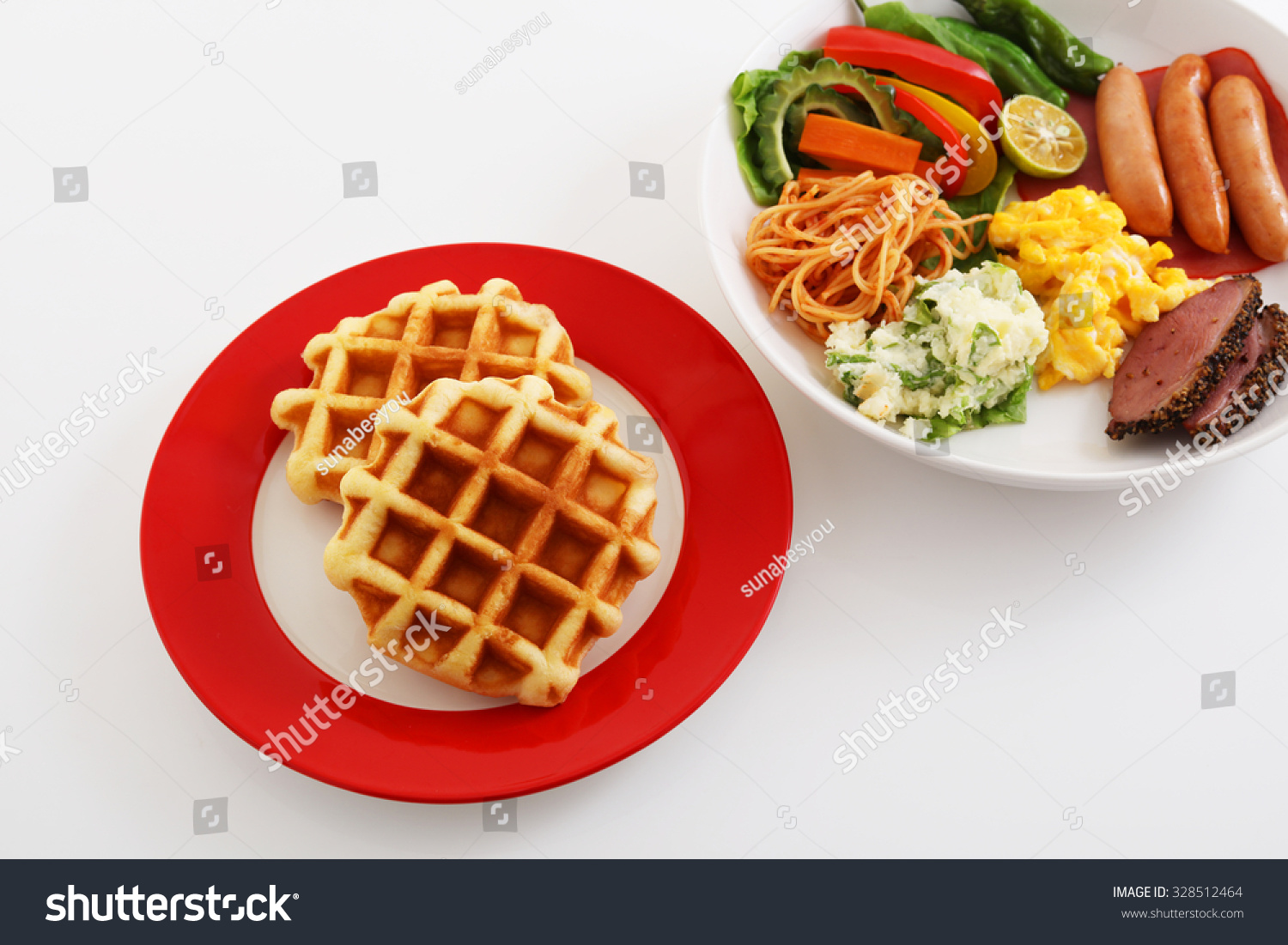  Delicious Foods On White Background Stock Photo 328512464 