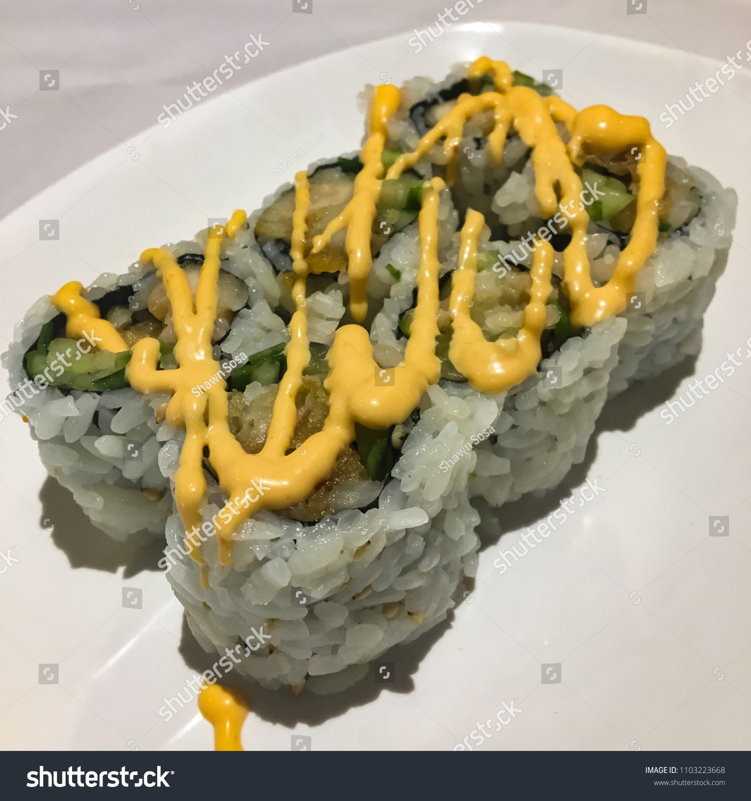Spicy teriyaki chicken roll