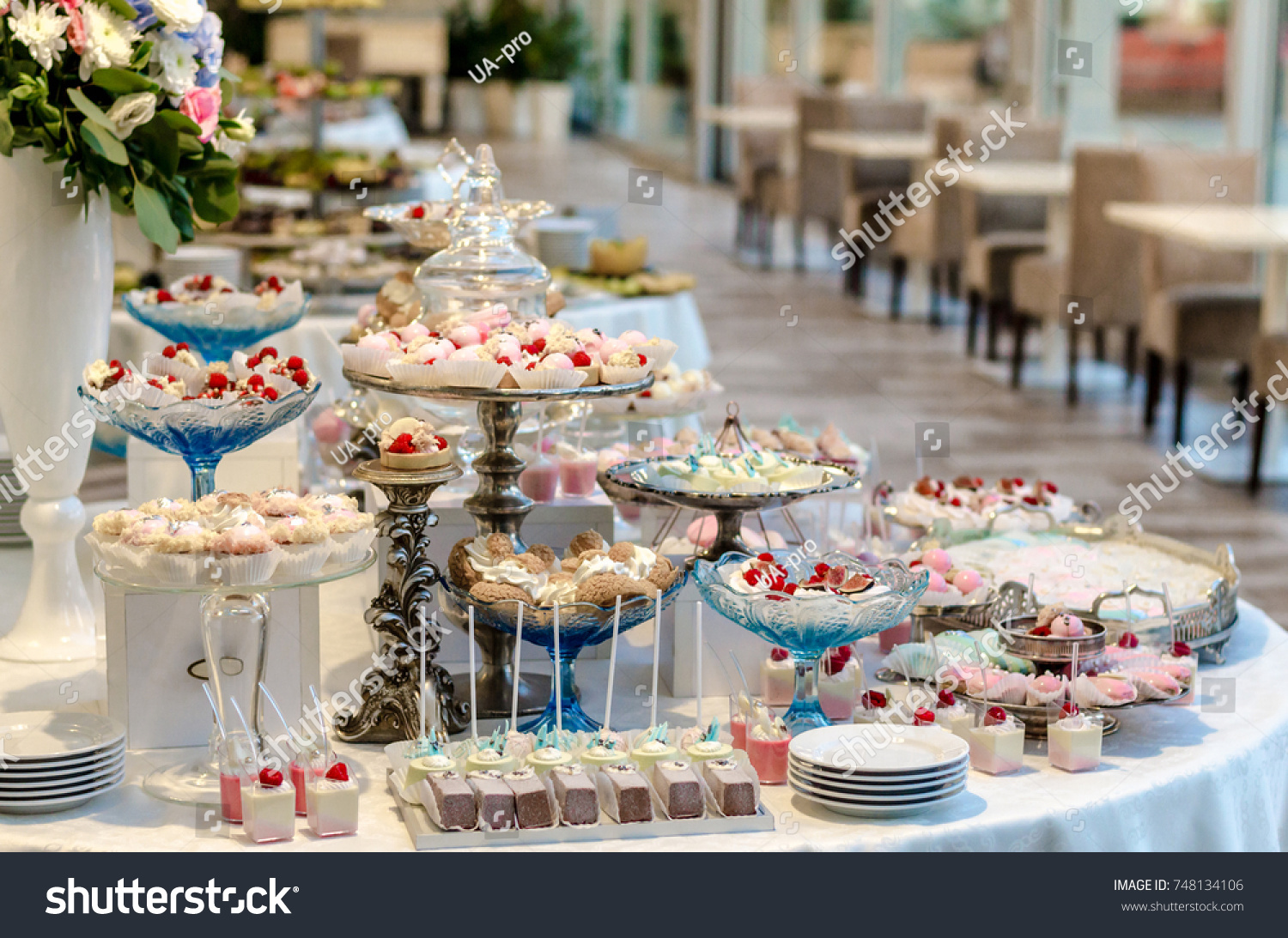 Delicious Wedding Reception Candy Bar Dessert Stock Photo Edit