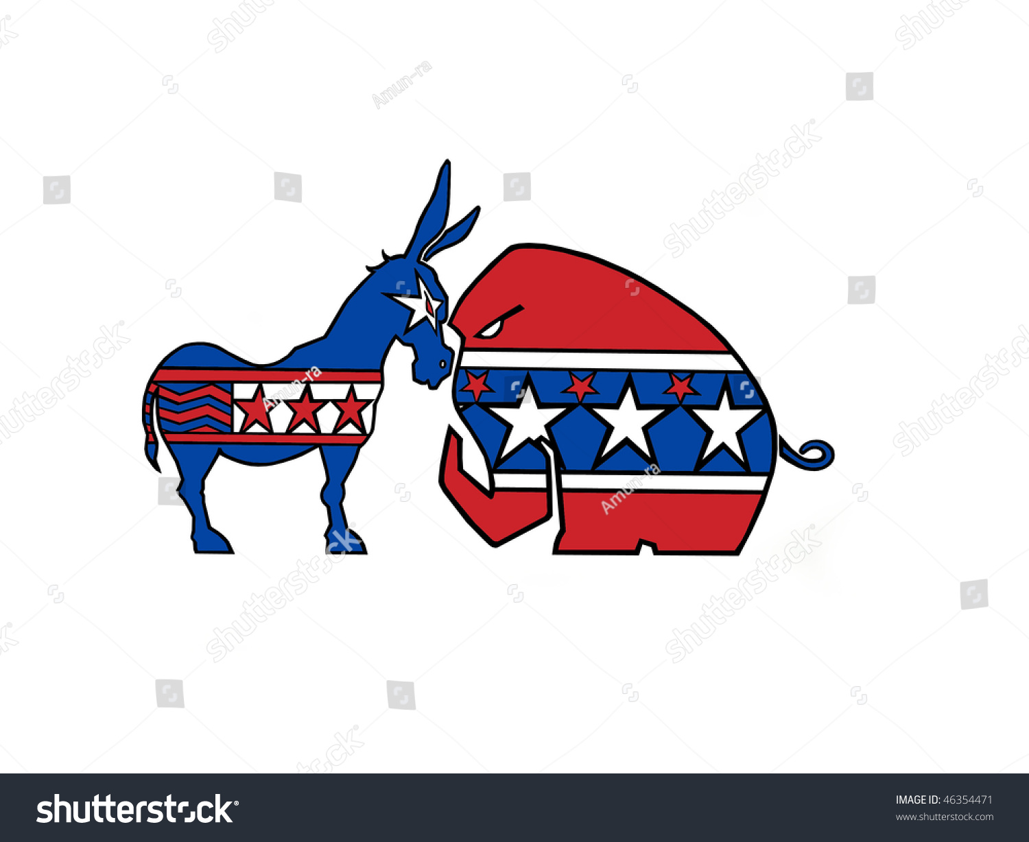 Democratic Donkey & Republican Elephant Stock Photo 46354471 : Shutterstock