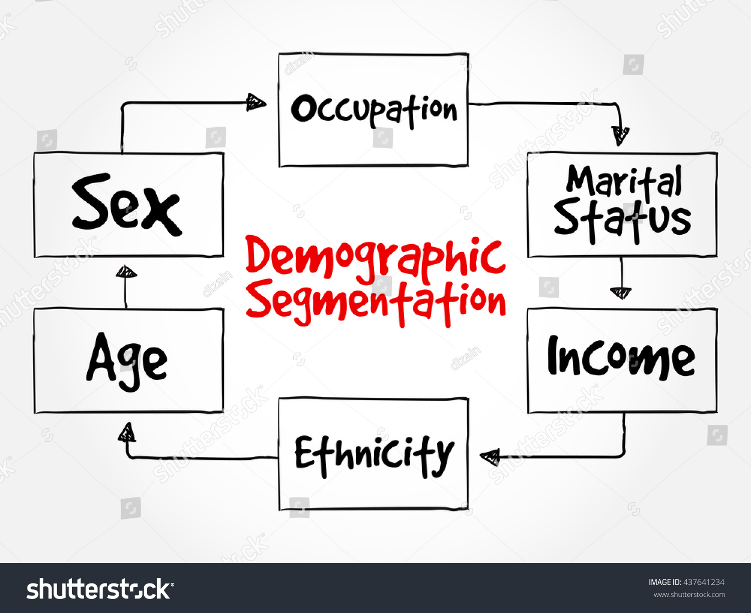 Demographic Segmentation Mind Map Flowchart Social Stock Illustration ...