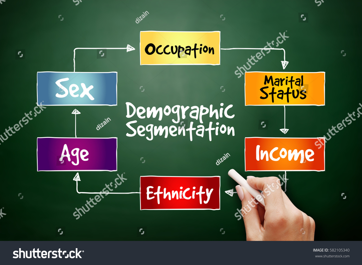 Demographic Segmentation Mind Map Flowchart Social Foto Stock 582105340 ...