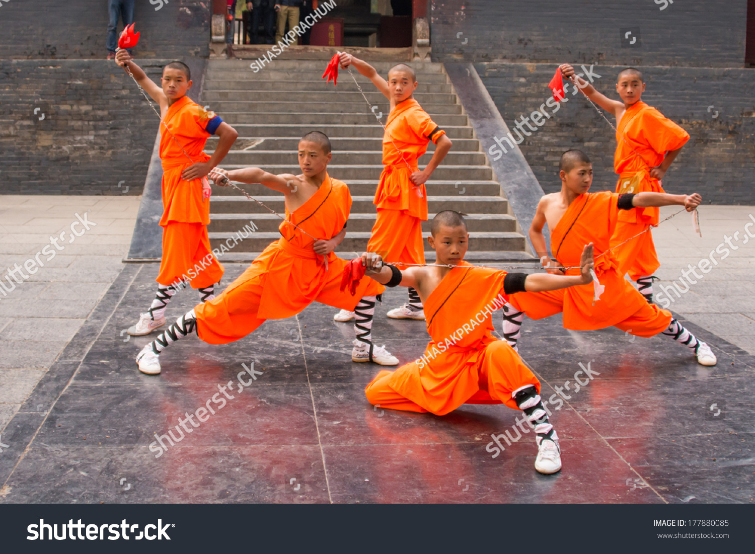 Dengfeng,Henan,China-October 21:The Group Of Shaolin Kungfu Performs At ...