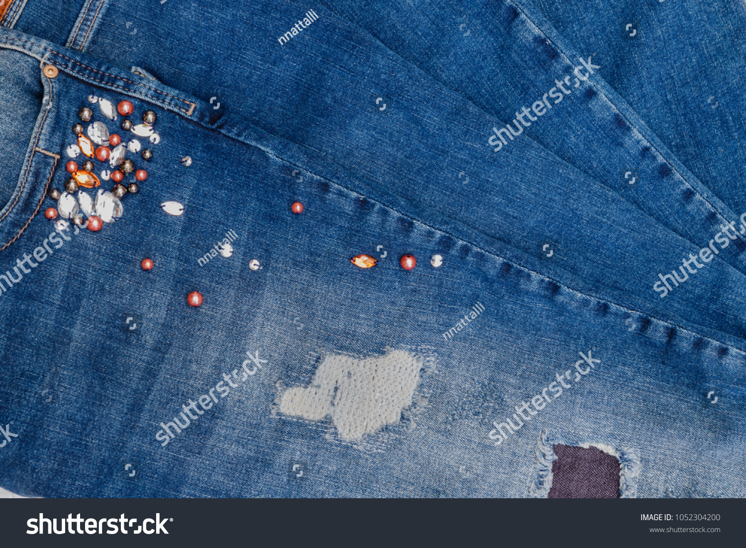 jeans with jeweled pockets