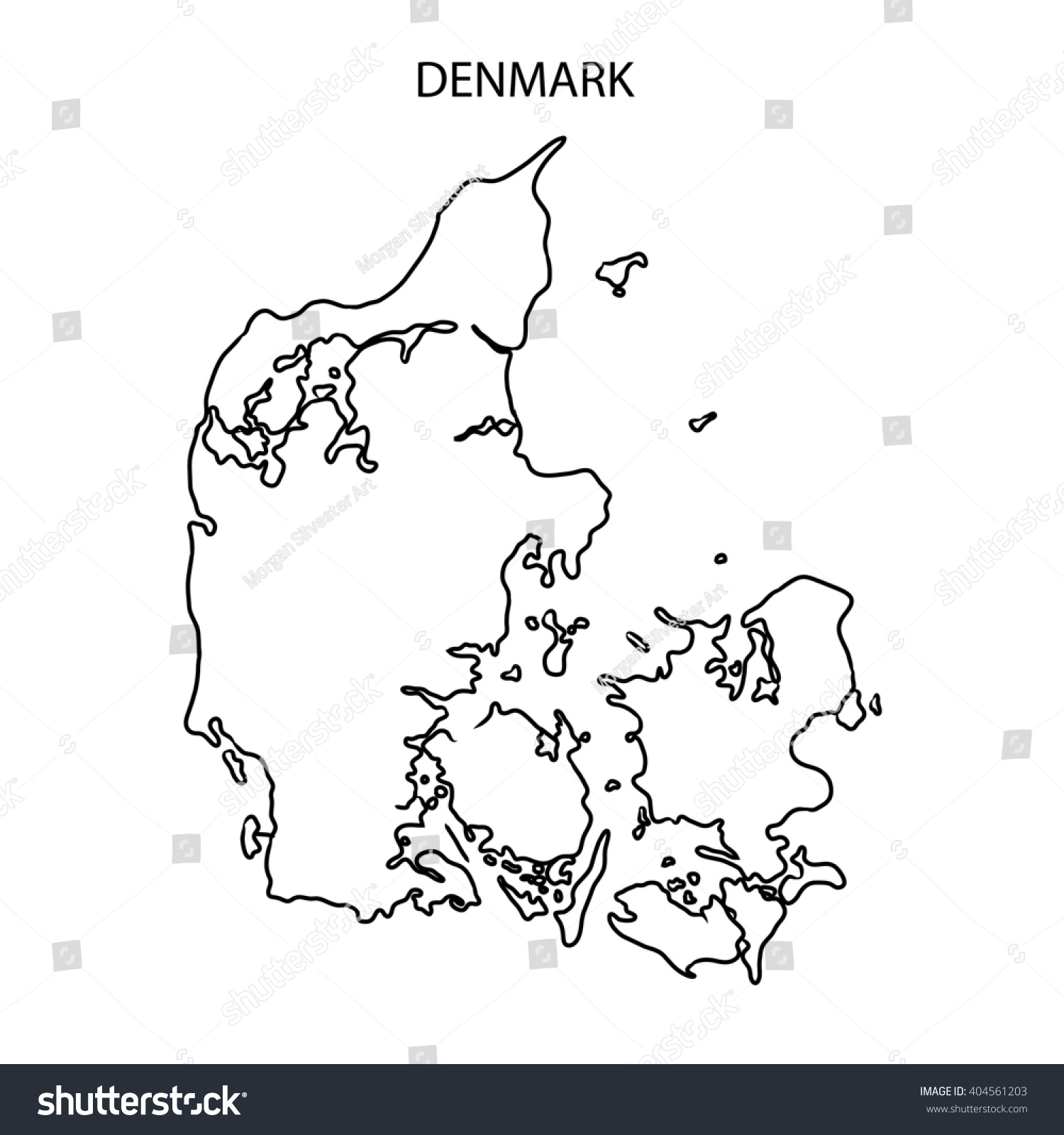 Denmark Map Outline Stock Illustration 404561203 Shutterstock   Stock Photo Denmark Map Outline 404561203 