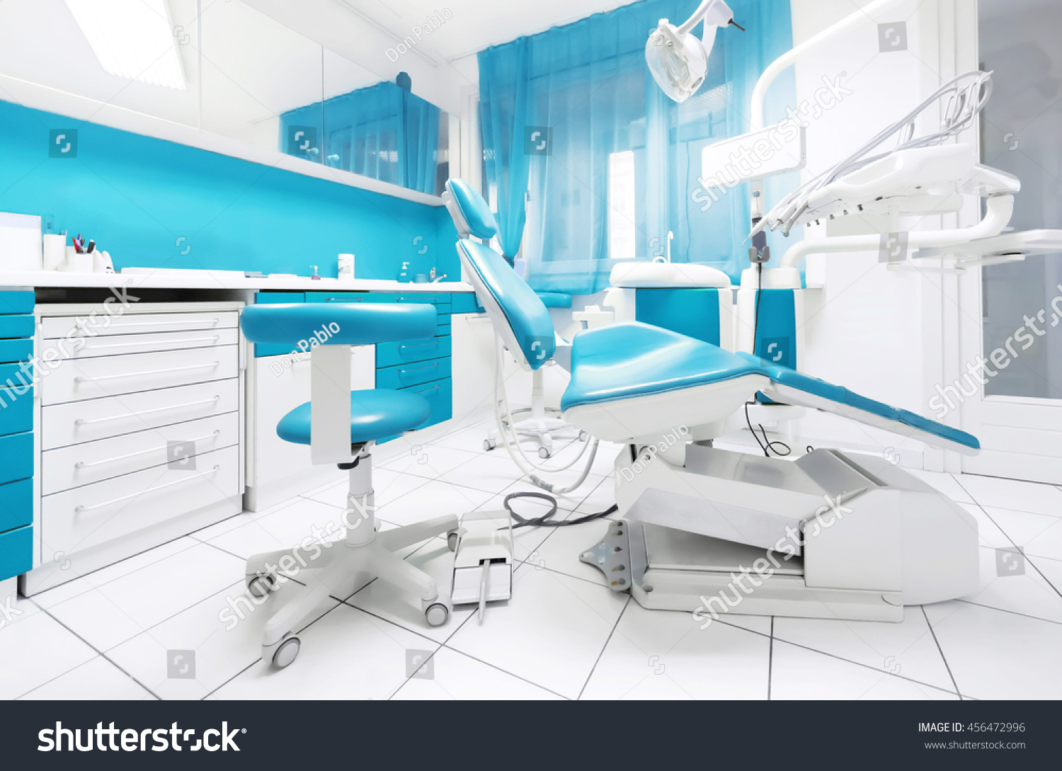 Dental Clinic Interior Modern Blue Dentistry Foto De Stock (editar ...