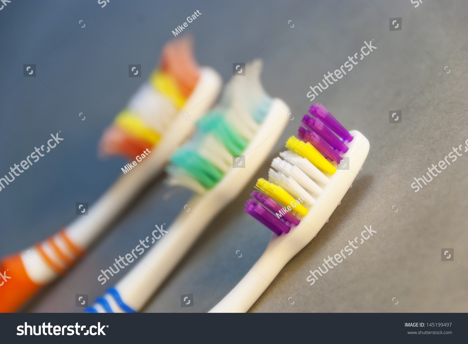 Dental Health Importance Using New Toothbrush Stock Photo 145199497 ...