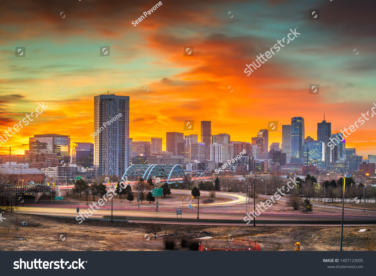 3 422 Denver Sunset Images Stock Photos Vectors Shutterstock Stock Photo Denver Colorado Usa Downtown City Skyline At Dawn 1407123005