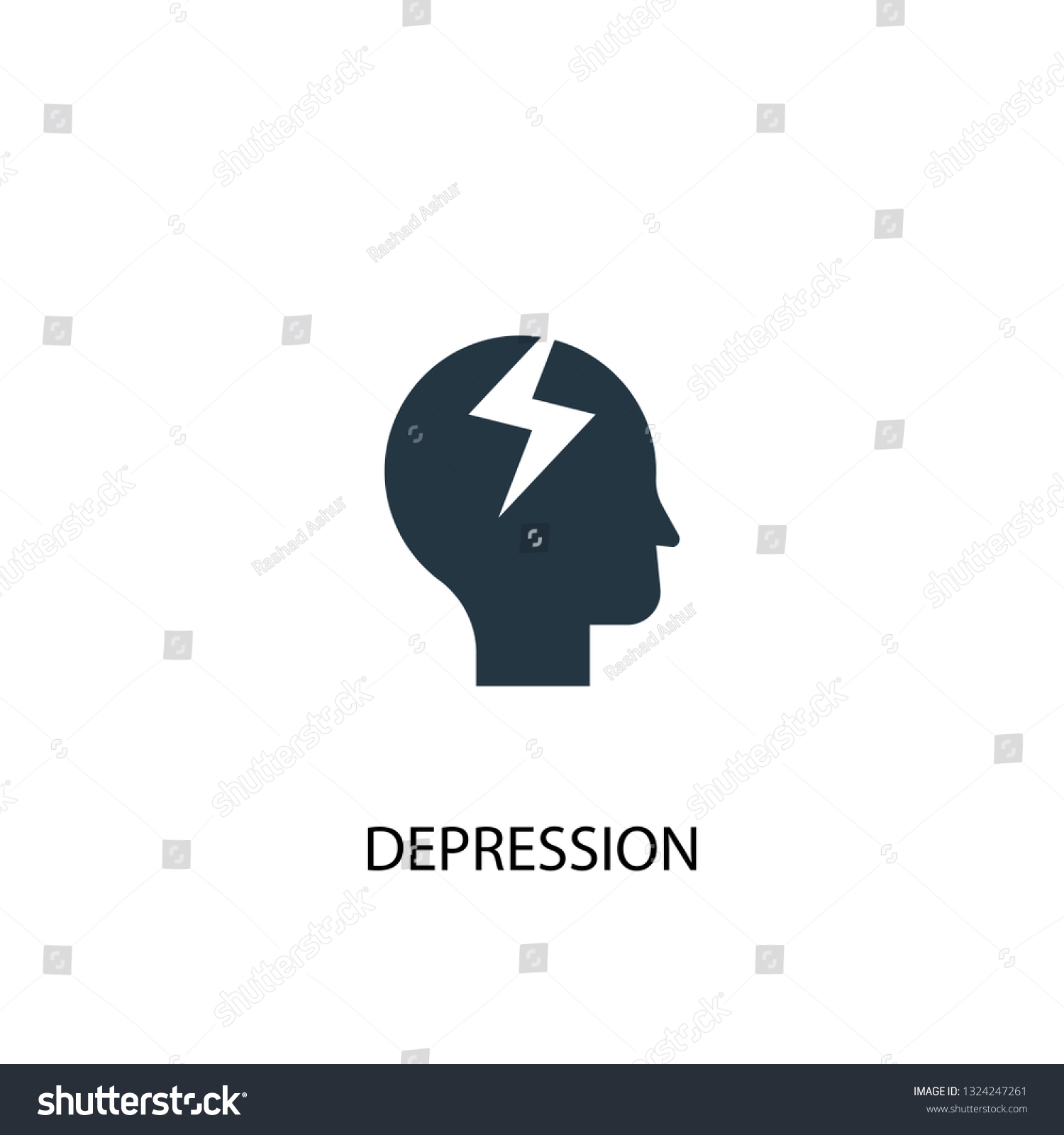 Depression Icon Simple Element Illustration Depression Stock ...