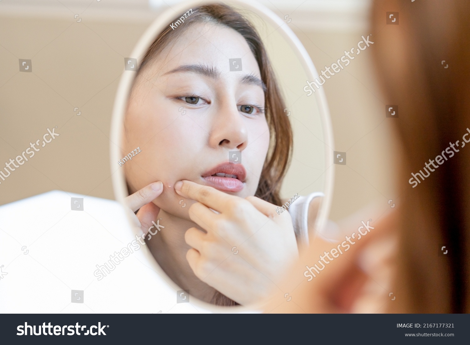 Dermatology Puberty Asian Young Woman Girl Stock Photo 2167177321 ...