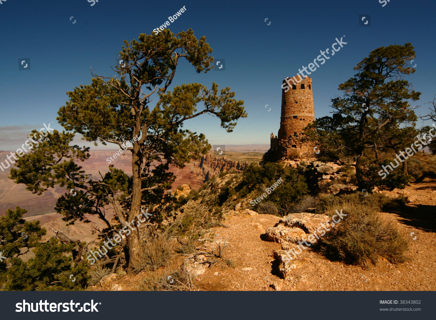 Desert View Watchtower, South Rim Grand Canyon Stock Photo 38343802 ...