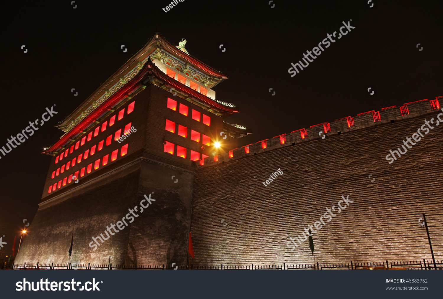 Deshengmen Arrow Tower At Night. This Ancient Well-Preserved Tower Is ...