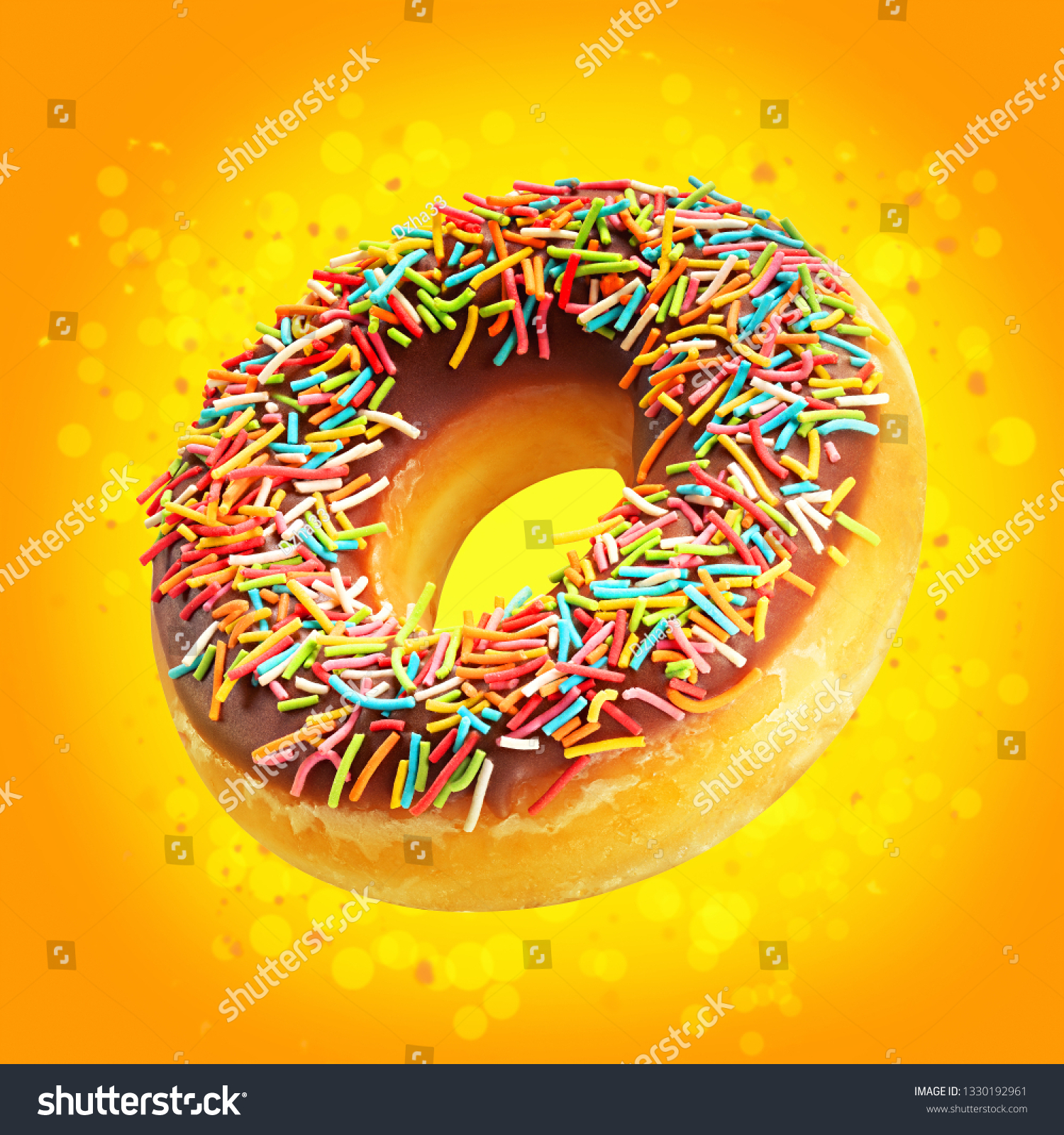 Download Design Mockup Donut Closeup Chocolate Glaze Stock Photo Edit Now 1330192961