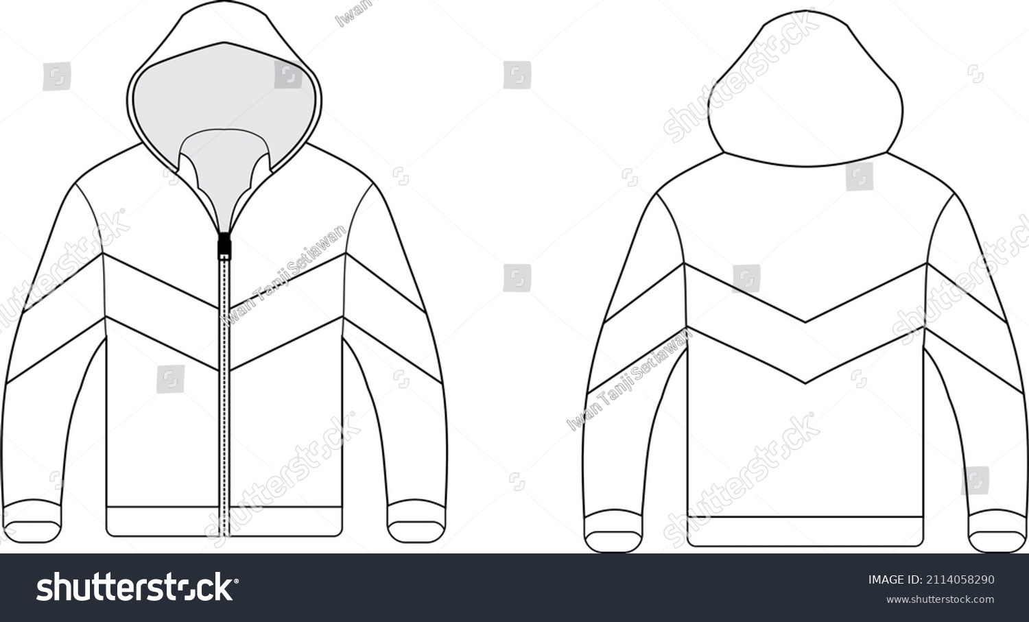 Design Sketch Outline Jacket Mockup Stock Illustration 2114058290 ...