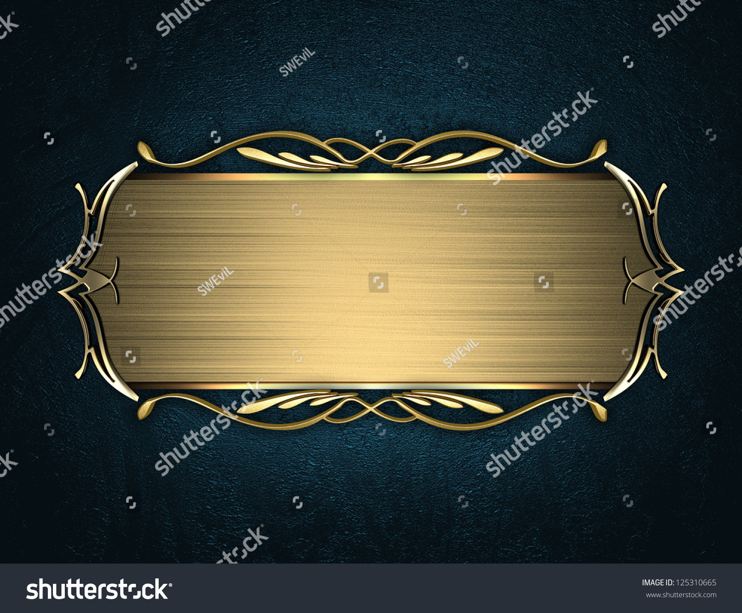Design Template Blue Texture Beautiful Gold Stock Illustration 125310665 Shutterstock Nameplate Design Templates
