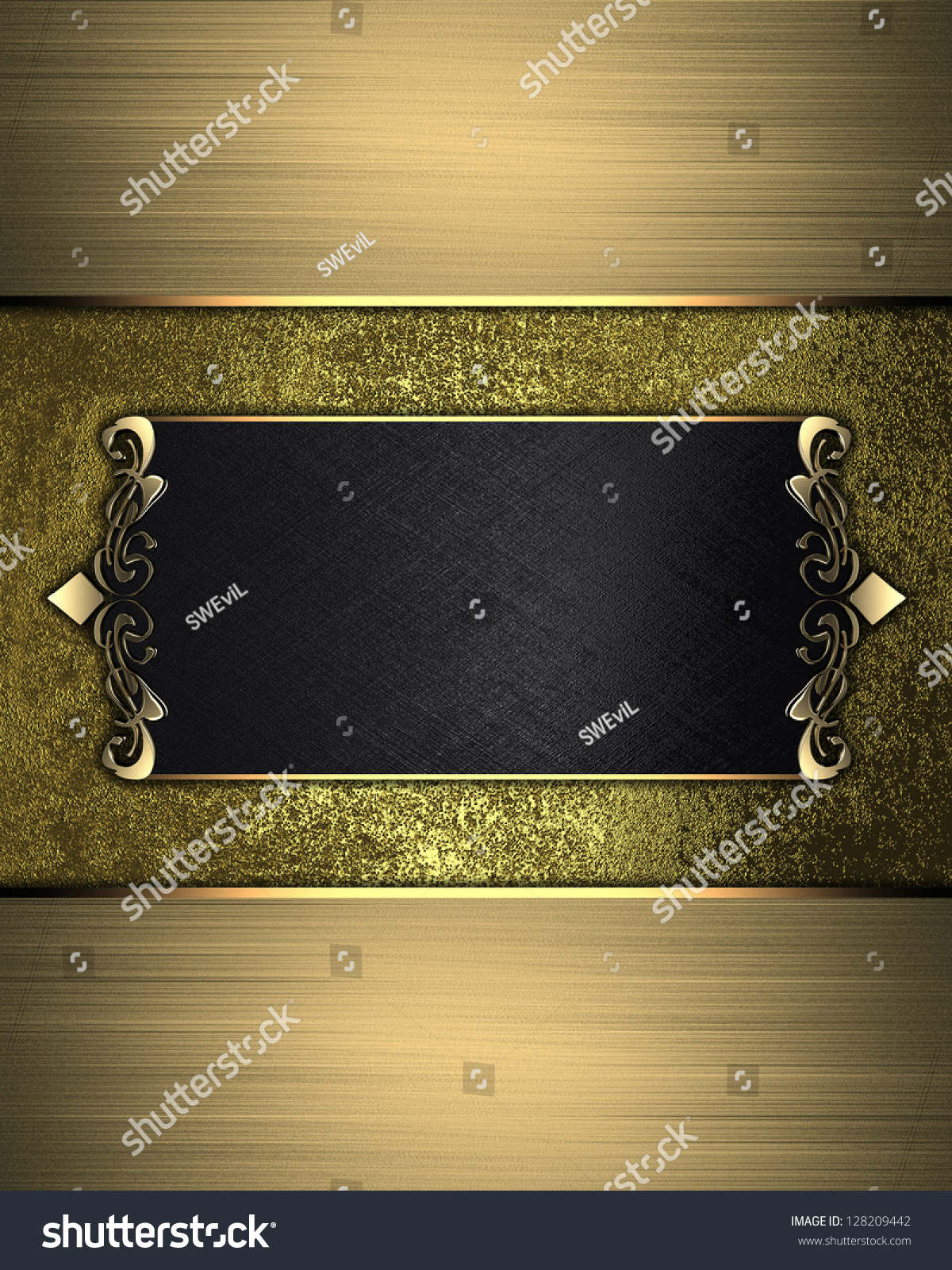 Design Template Gold Texture Gold Ribbons Stock Illustration