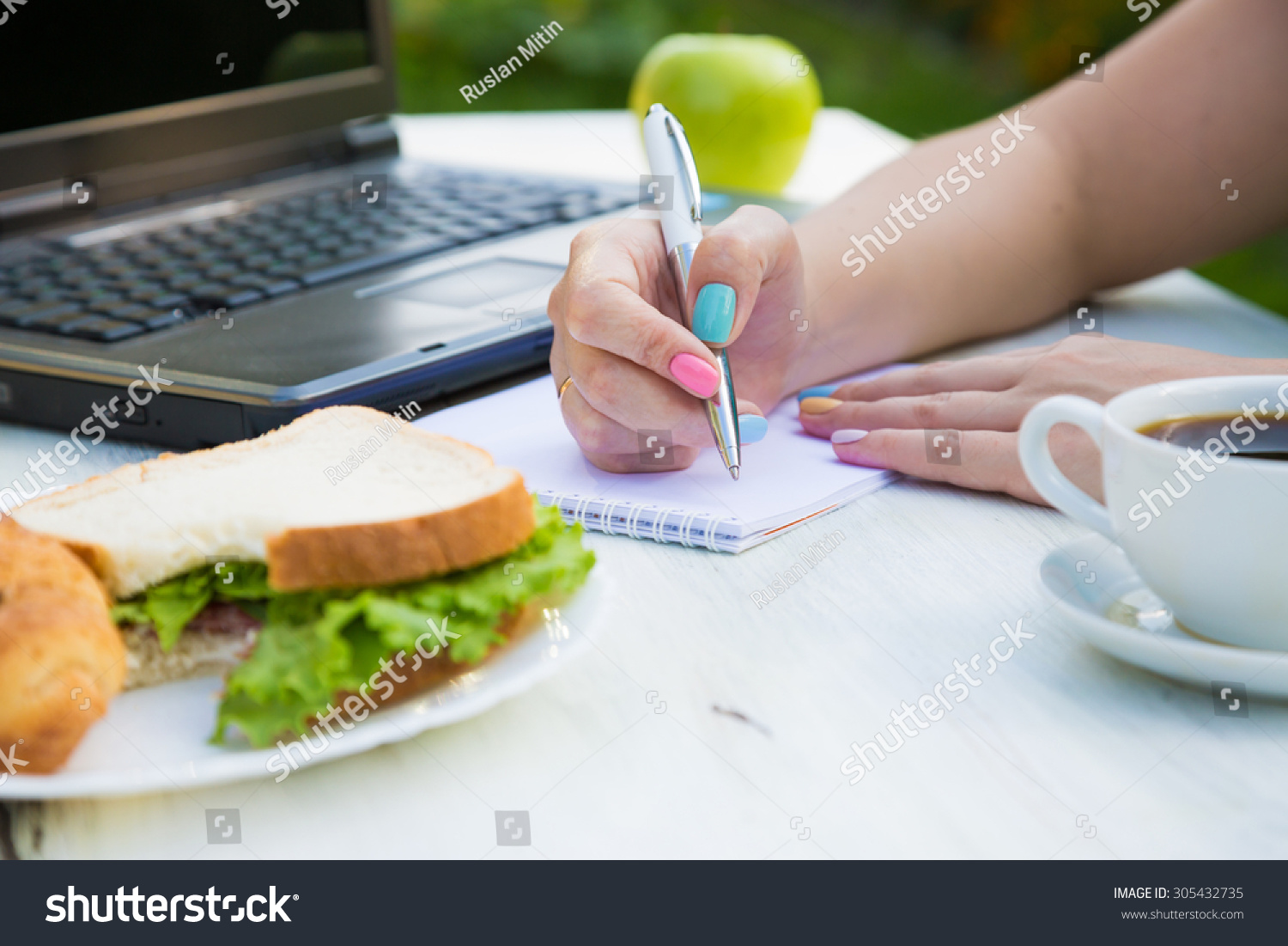 Desk Lunch Workplace Stock Photo (Edit Now) 305432735