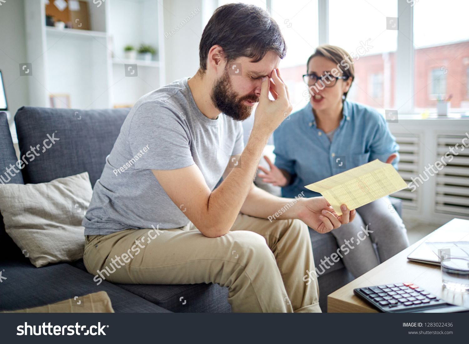 Desperate Man Holding Letter Rejection Job Stock Photo Edit Now 1283022436