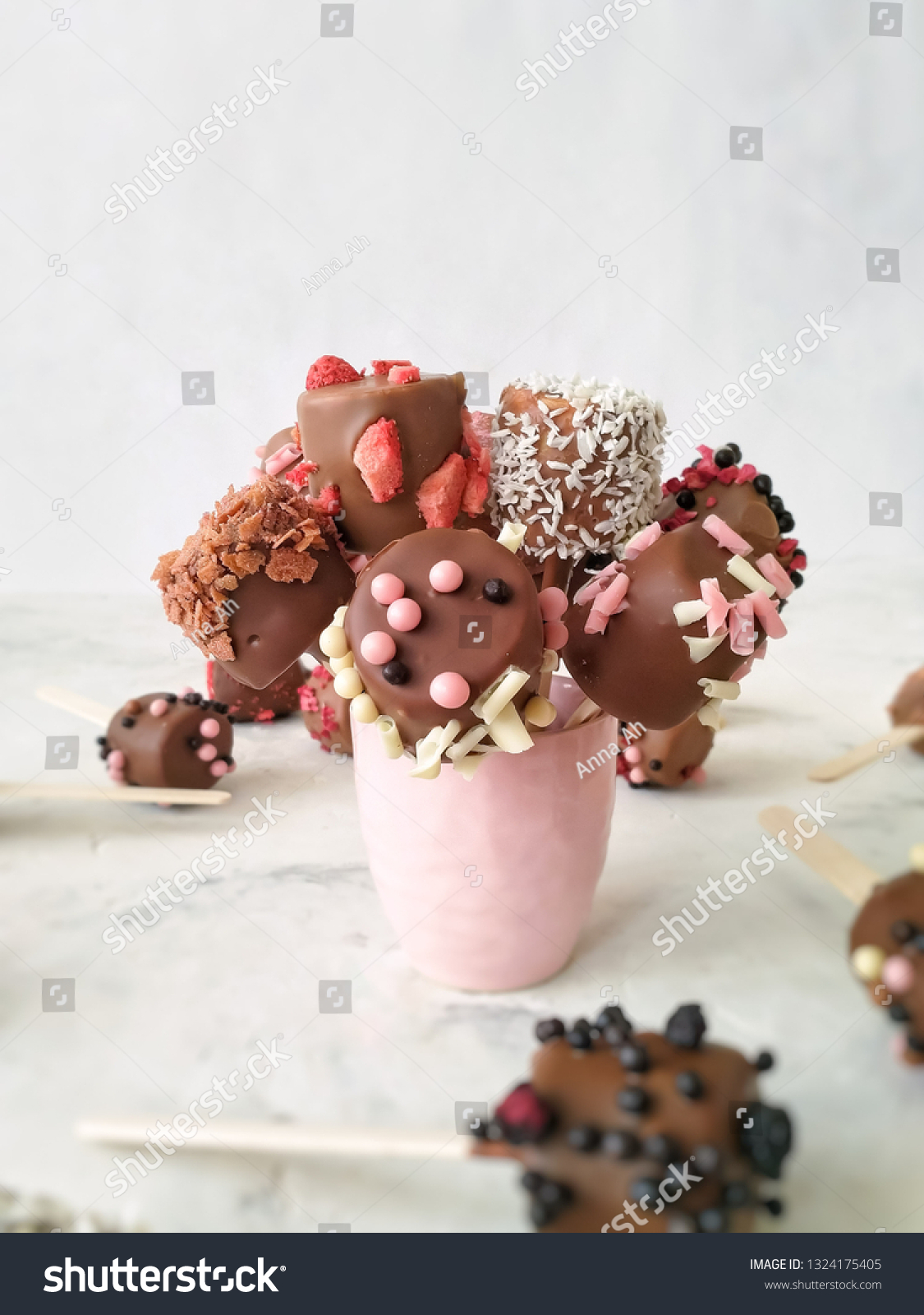 Dessert Chocolate Ice Cream Cake Pop Stock Photo Edit Now 1324175405