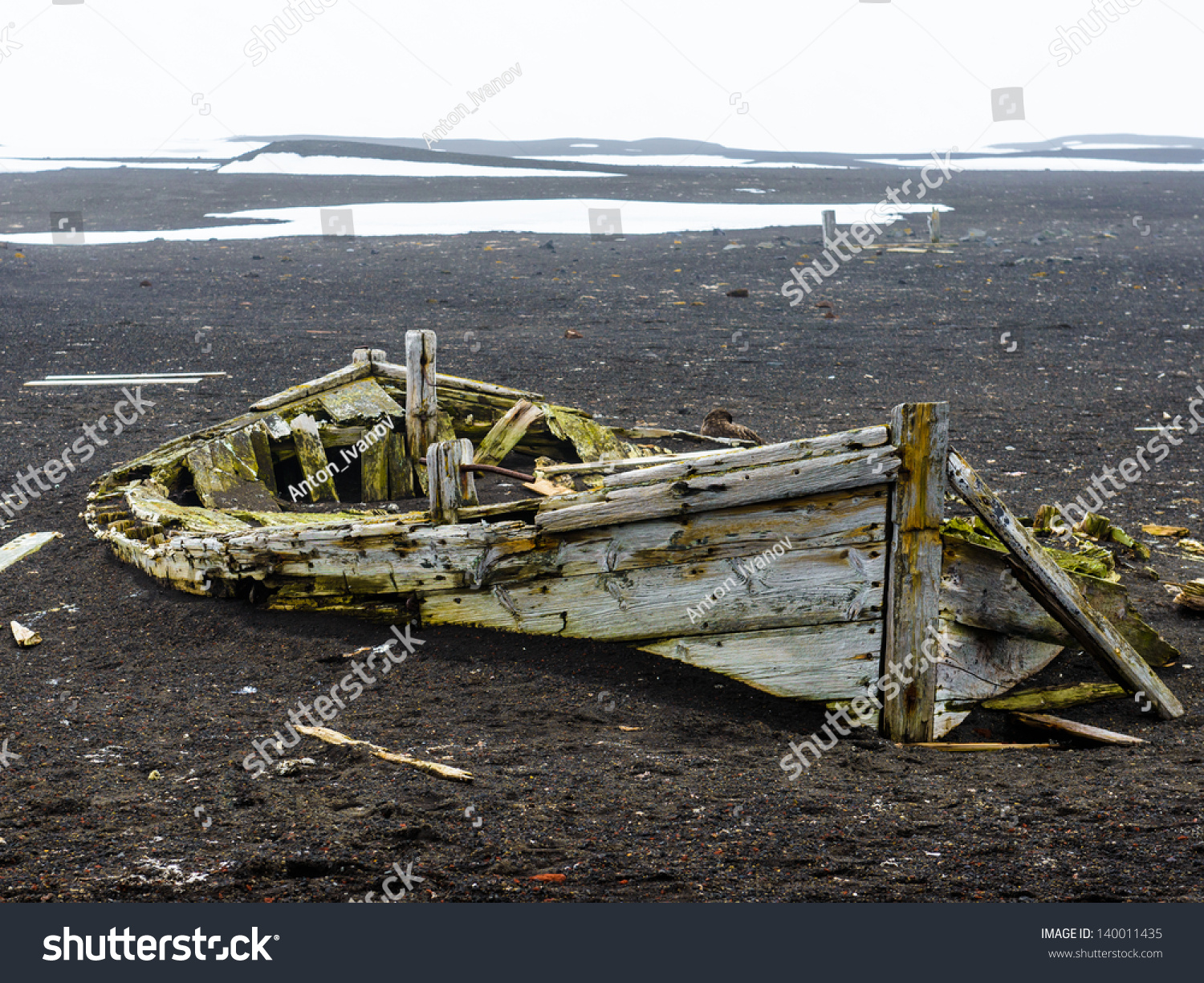 Destroyed Boat On Ground Stock Photo Edit Now 140011435