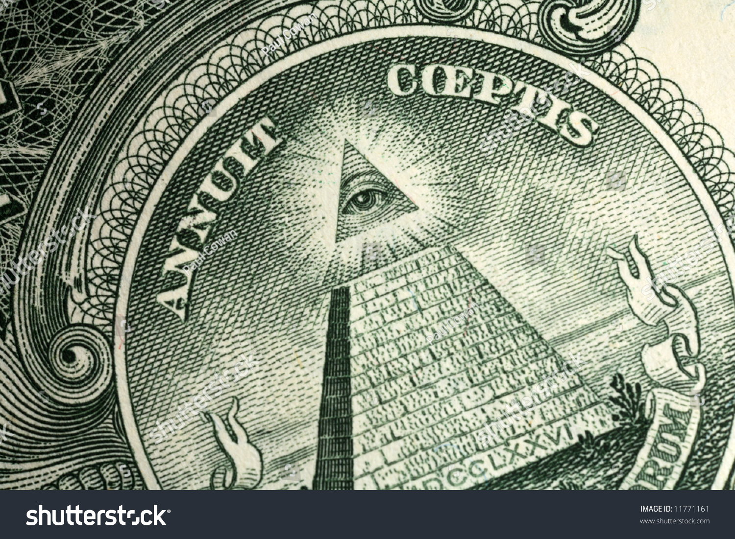 Detail From The One Dollar Bill, Showing The Pyramid With Eye And The ...