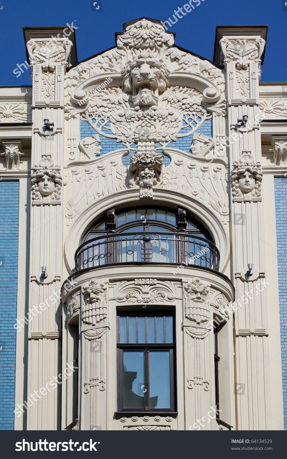 Detail Of Art Nouveau (Jugenstil) Building In The Historic Center Of ...