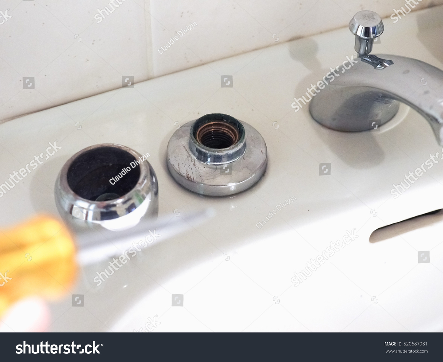 Detail Bathroom Sink Basin Tap Repair Stock Photo Edit Now 520687981