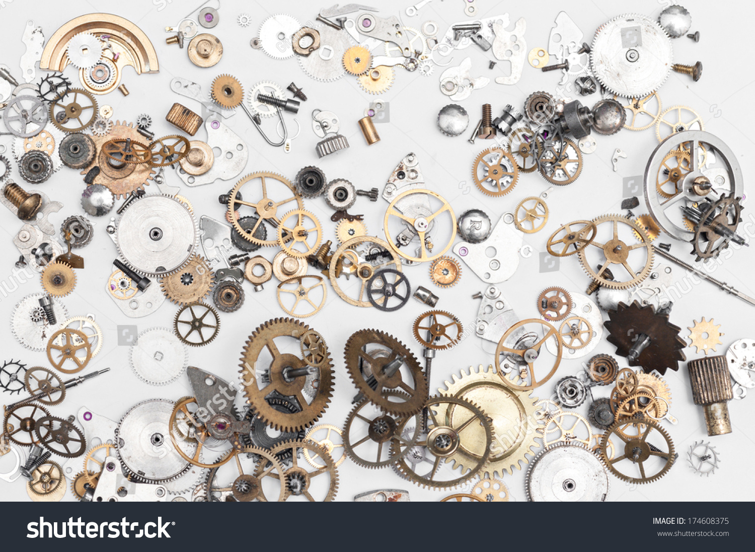 1 944 Broken Clock Parts Small Images Stock Photos Vectors   Stock Photo Detail Of Clock Parts For Restoration 174608375 