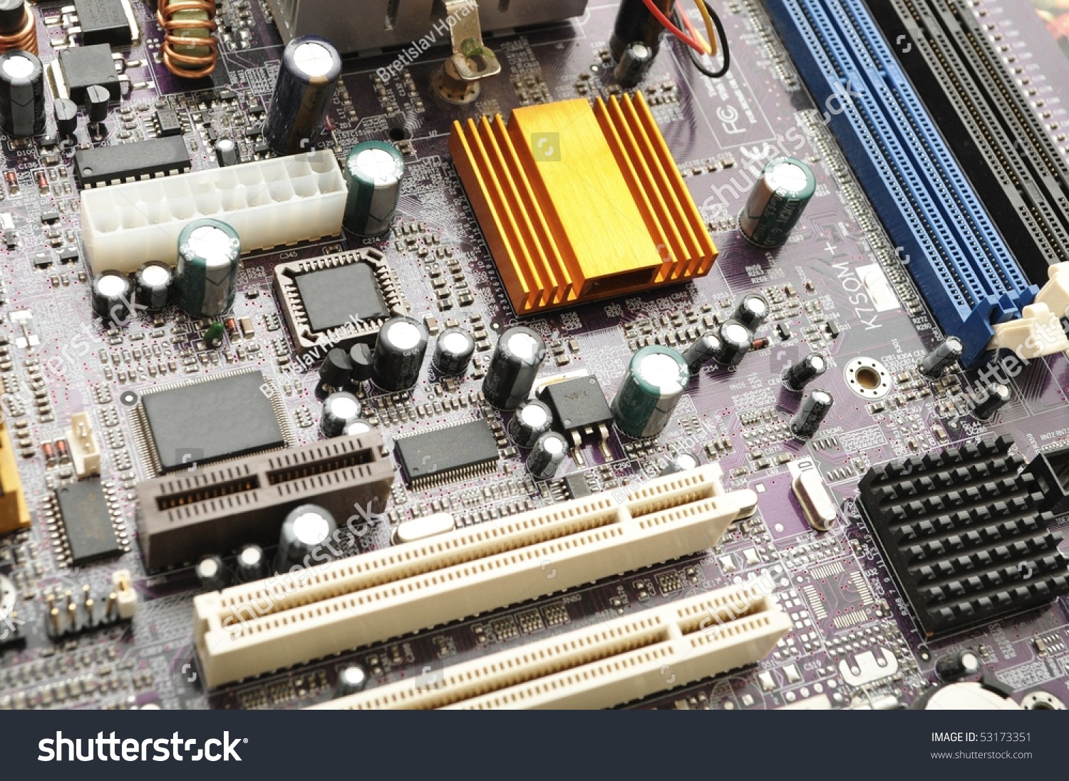 Detail Of Modern Computer Mainboard Isolated On White Background Stock ...