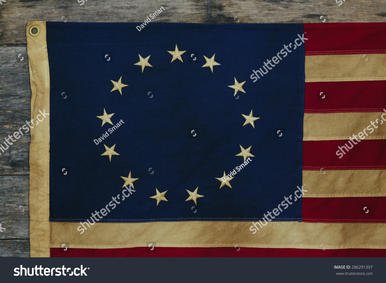 Detail Of Old Dingy Betsy Ross Flag Designed During The American ...