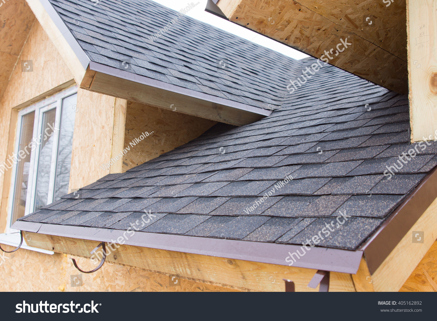 Detail Overlapping Roofing Tiles On New Stock Photo Edit Now
