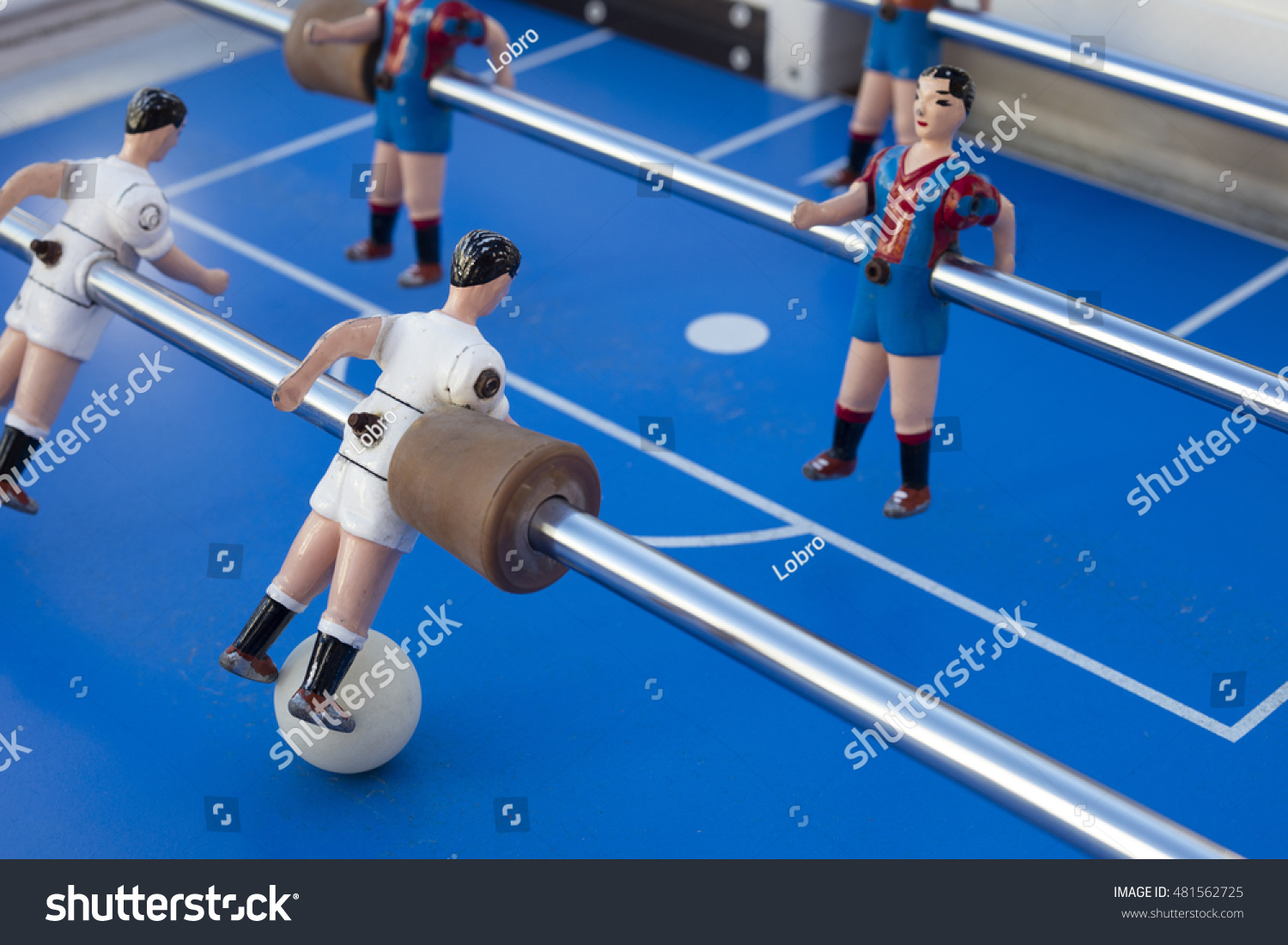 Detail Table Football Players Painted Colors Sports Recreation