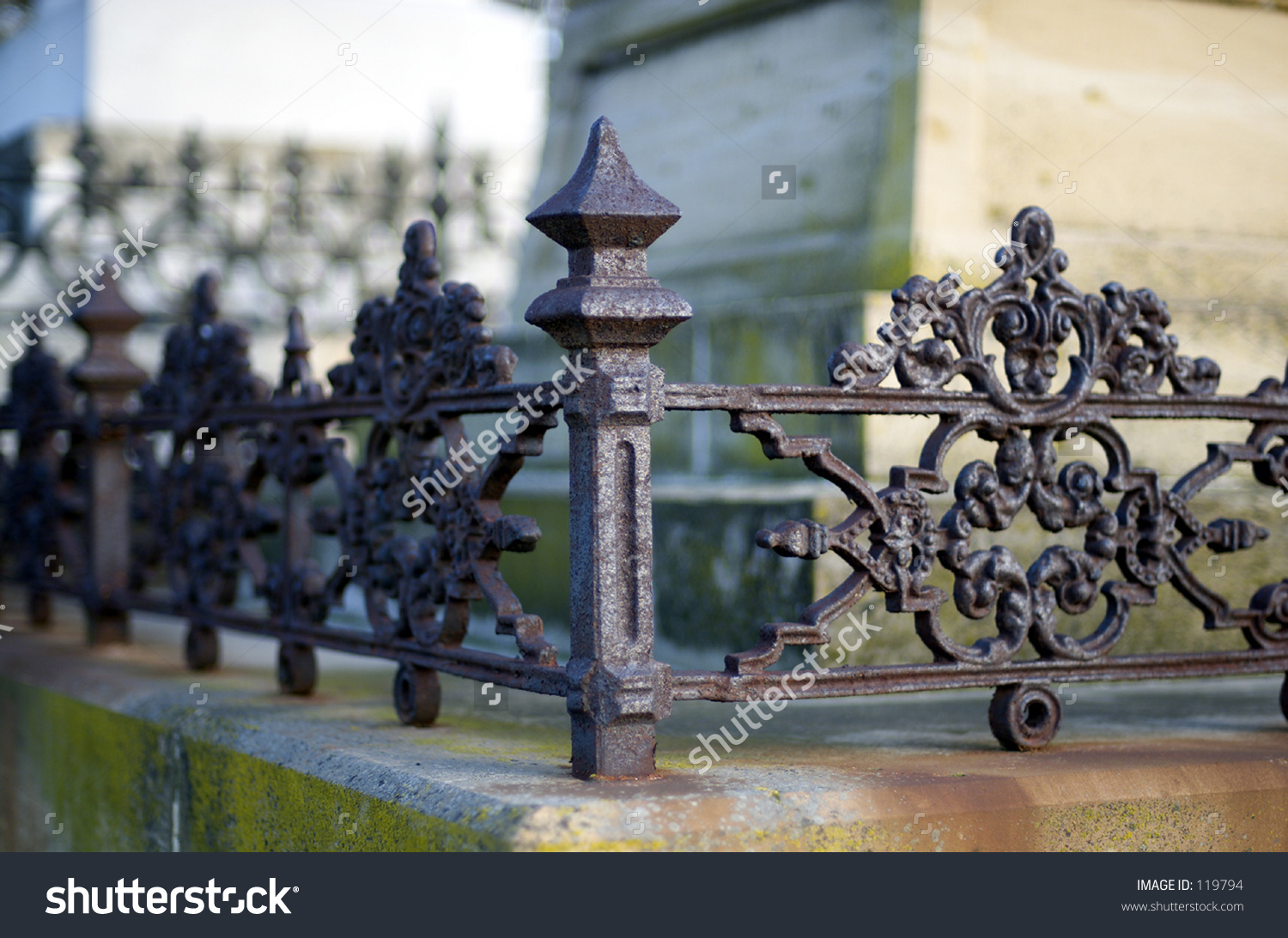 Detail Of Wrought Iron Work Around Grave Headstone Stock Photo 119794 ...