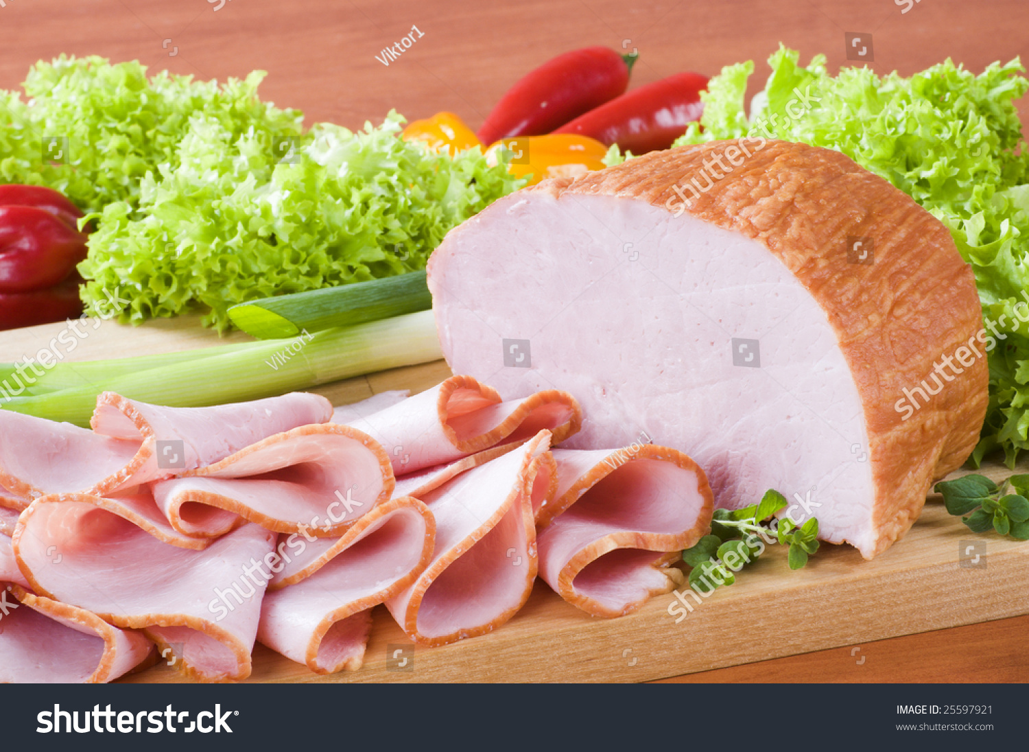 Detail View Of Slices Of Pink Smoked Ham Stock Photo 25597921 ...