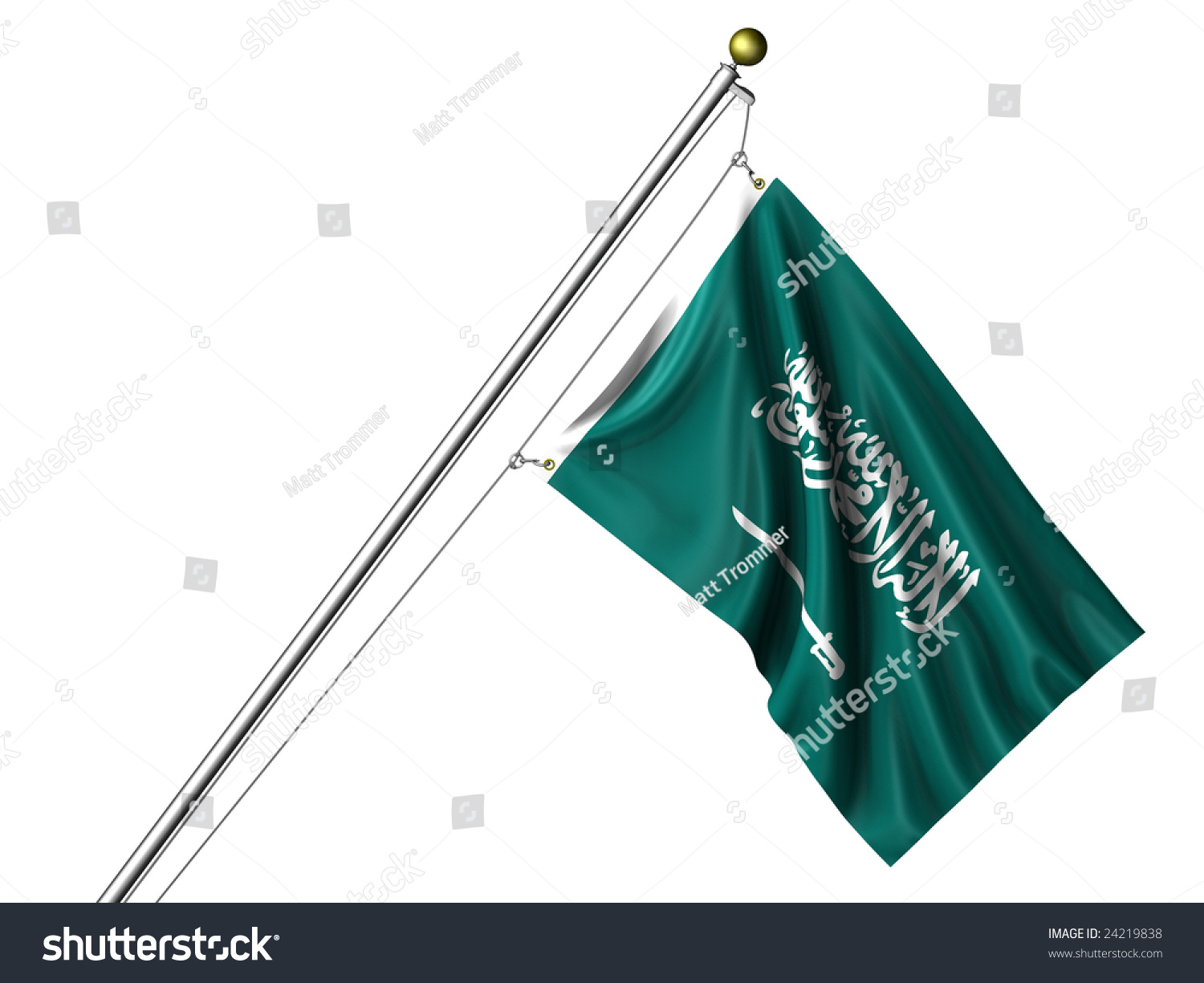 Detailed 3d Rendering Flag Saudi Arabia Stock Illustration 24219838 ...