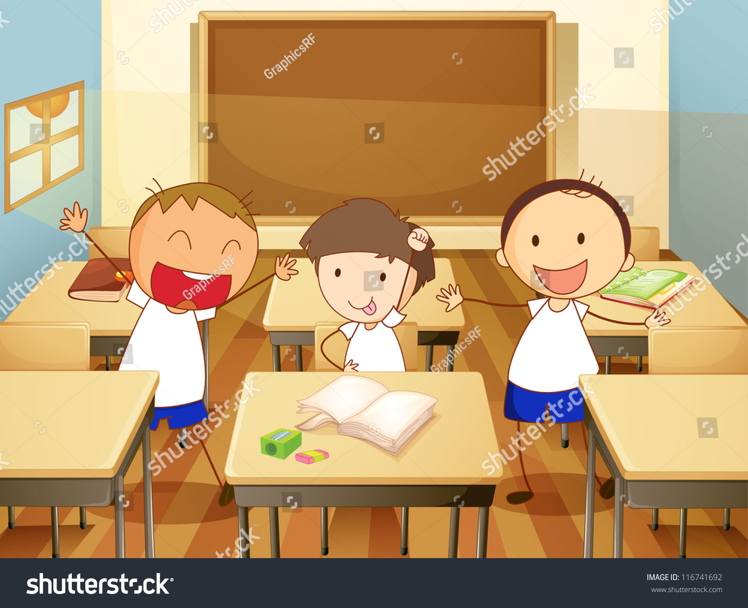 Detailed Illustration Of Kids In A Classroom - 116741692 : Shutterstock