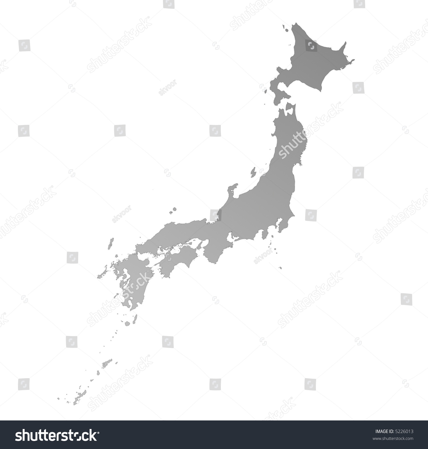 Detailed Isolated Gray Gradient Map Japan Stock Illustration 5226013 ...