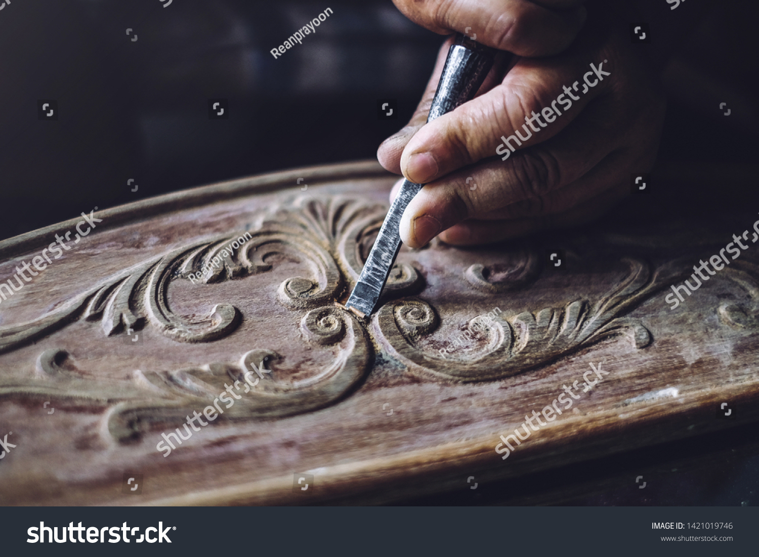 Details Closeup Hands Craftsman Carve Carve Stock Photo (Edit Now ...