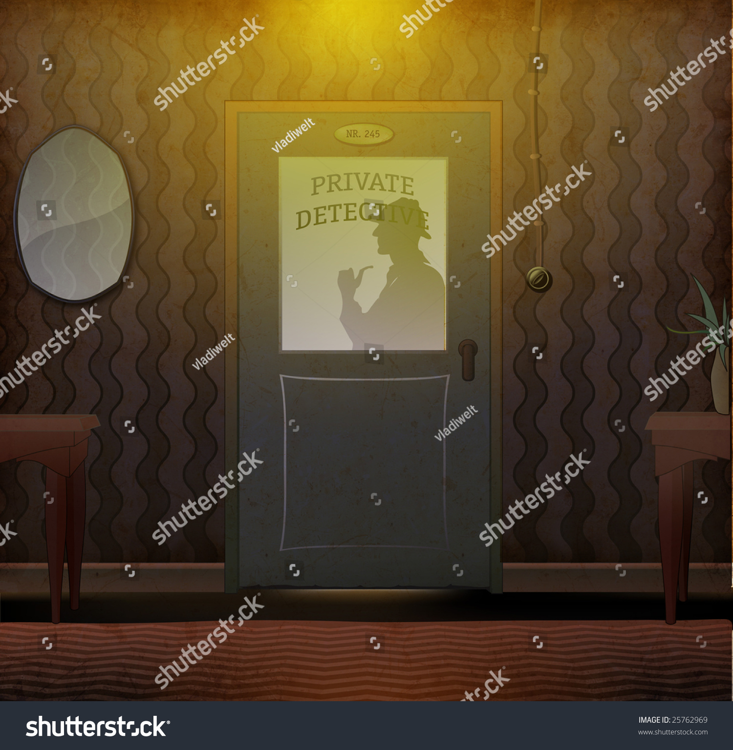 Detective Office Art Background Stock Illustration 25762969 - Shutterstock