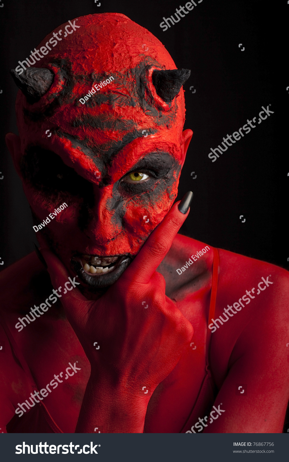 Devil Contemplating Evil Low Key Lighting Stock Photo (Edit Now) 76867756